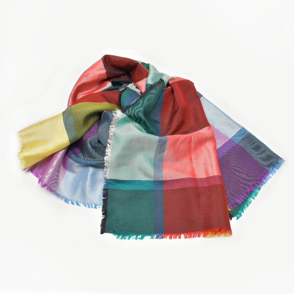 LIBERTY of London Vintage Silk Taffeta Rectangular Scarf Made in England